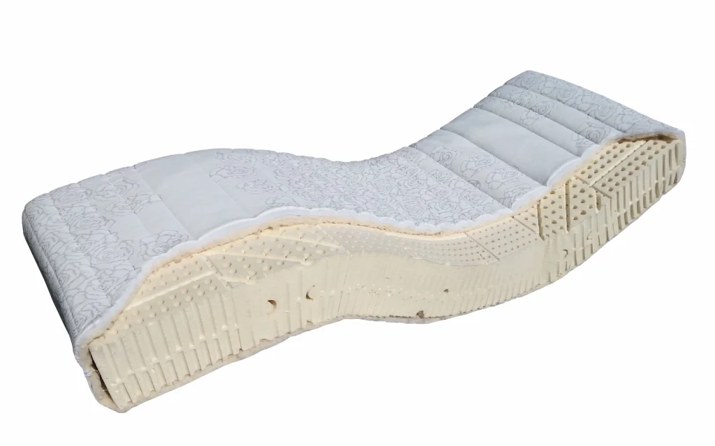 Doorsnede van een natuurlatex matras